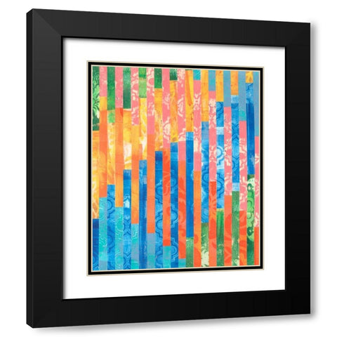 Quilted Monoprints V Black Modern Wood Framed Art Print with Double Matting by Moore, Regina