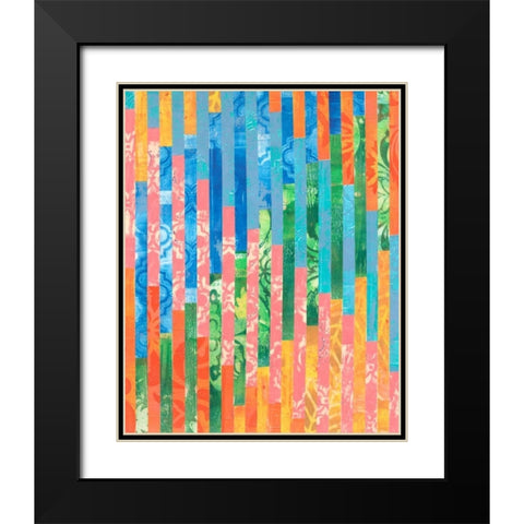 Quilted Monoprints VI Black Modern Wood Framed Art Print with Double Matting by Moore, Regina