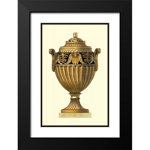 Empire Urn III Black Modern Wood Framed Art Print with Double Matting by Vision Studio