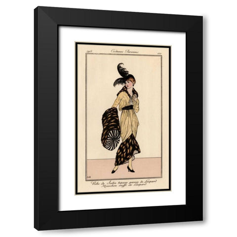 Vintage French Fashion II Black Modern Wood Framed Art Print with Double Matting by Unknown