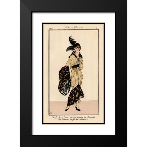 Vintage French Fashion II Black Modern Wood Framed Art Print with Double Matting by Unknown
