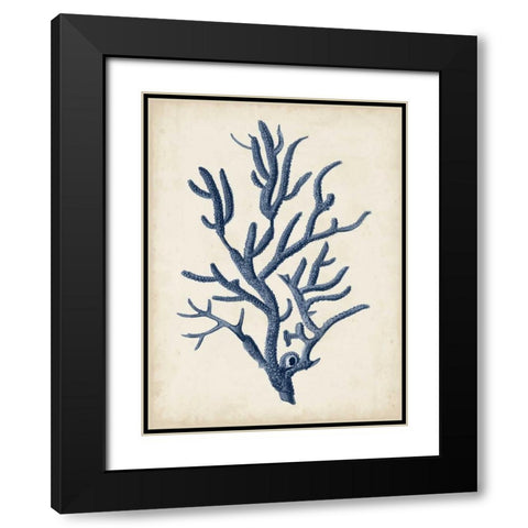 Indigo Coral IV Black Modern Wood Framed Art Print with Double Matting by Vision Studio