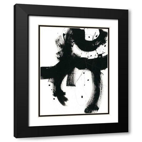 Onyx Gesture I Black Modern Wood Framed Art Print with Double Matting by Vess, June Erica