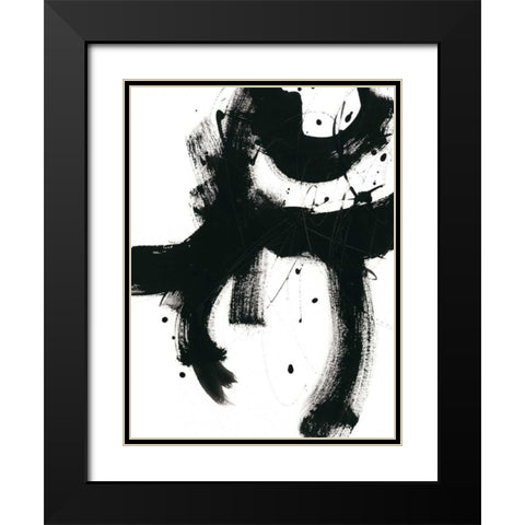 Onyx Gesture I Black Modern Wood Framed Art Print with Double Matting by Vess, June Erica