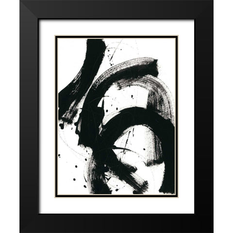 Onyx Gesture II Black Modern Wood Framed Art Print with Double Matting by Vess, June Erica
