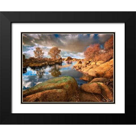 Rocky Lake I Black Modern Wood Framed Art Print with Double Matting by Drost, David