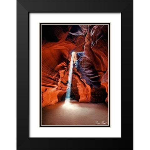 Sun Shining Through Canyon II Black Modern Wood Framed Art Print with Double Matting by Drost, David
