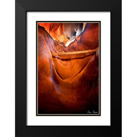 Sun Shining Through Canyon V Black Modern Wood Framed Art Print with Double Matting by Drost, David