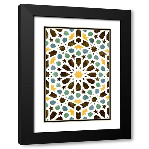 Zellige Board I Black Modern Wood Framed Art Print with Double Matting by Saunders, Alonzo