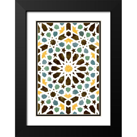 Zellige Board I Black Modern Wood Framed Art Print with Double Matting by Saunders, Alonzo