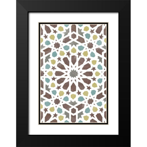 Zellige Board II Black Modern Wood Framed Art Print with Double Matting by Saunders, Alonzo