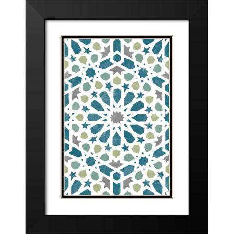 Zellige Board III Black Modern Wood Framed Art Print with Double Matting by Saunders, Alonzo