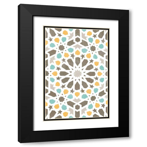 Zellige Board IV Black Modern Wood Framed Art Print with Double Matting by Saunders, Alonzo