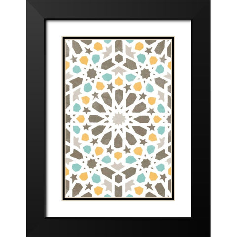 Zellige Board IV Black Modern Wood Framed Art Print with Double Matting by Saunders, Alonzo