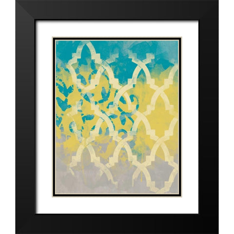 Yellow in the Middle II Black Modern Wood Framed Art Print with Double Matting by Saunders, Alonzo