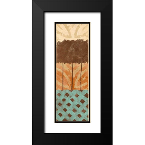 Tribal Trio II Black Modern Wood Framed Art Print with Double Matting by Saunders, Alonzo