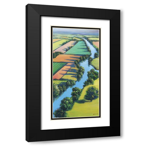 Flying Above I Black Modern Wood Framed Art Print with Double Matting by Mica