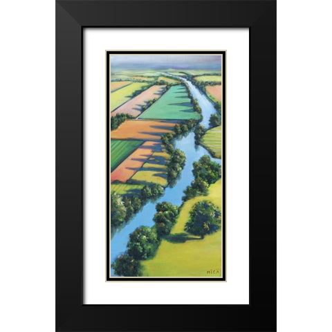 Flying Above I Black Modern Wood Framed Art Print with Double Matting by Mica