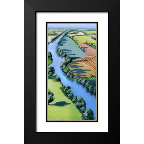 Flying Above II Black Modern Wood Framed Art Print with Double Matting by Mica