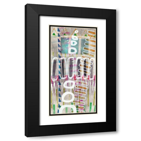 Tribal One II Black Modern Wood Framed Art Print with Double Matting by Galapon, Nikki