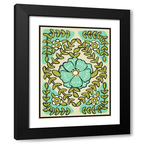 Gouache Florals IV Black Modern Wood Framed Art Print with Double Matting by Zarris, Chariklia