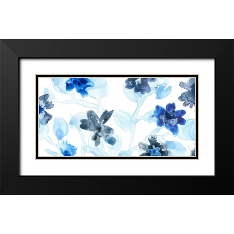 Blue Gossamer Garden V Black Modern Wood Framed Art Print with Double Matting by Vess, June Erica