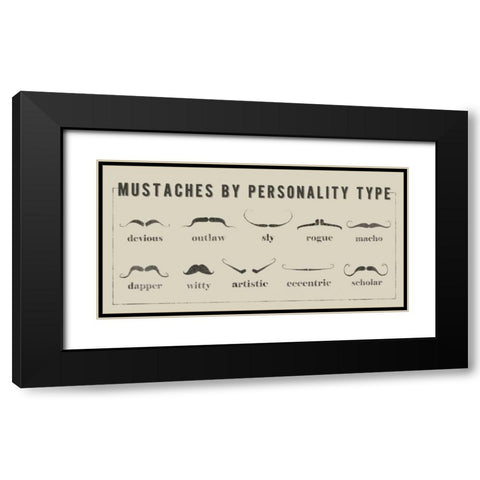 Mustaches Personalities Black Modern Wood Framed Art Print with Double Matting by Johnson, Jason