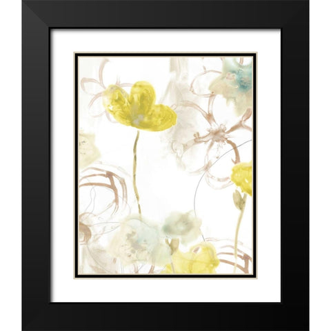 Floral Arc II Black Modern Wood Framed Art Print with Double Matting by Vess, June Erica