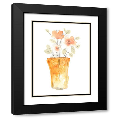Blossom Pop Study I Black Modern Wood Framed Art Print with Double Matting by Vess, June Erica