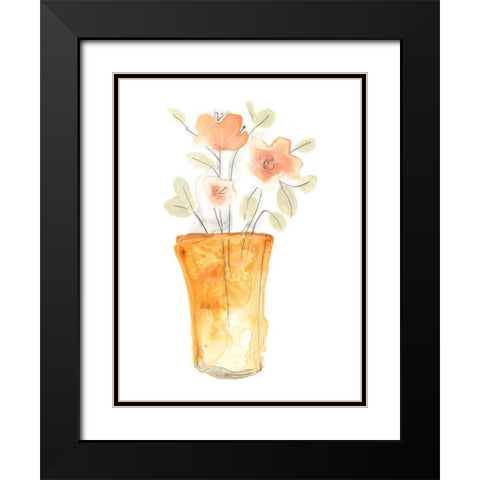 Blossom Pop Study I Black Modern Wood Framed Art Print with Double Matting by Vess, June Erica