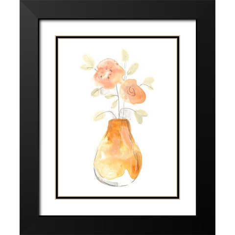 Blossom Pop Study II Black Modern Wood Framed Art Print with Double Matting by Vess, June Erica