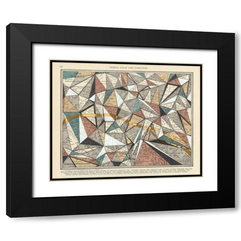 Modern Map of Paris Black Modern Wood Framed Art Print with Double Matting by Galapon, Nikki