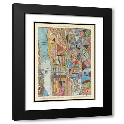 Modern Map of New York I Black Modern Wood Framed Art Print with Double Matting by Galapon, Nikki