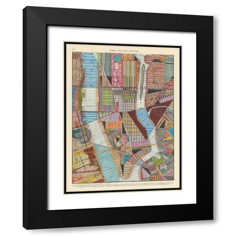 Modern Map of New York II Black Modern Wood Framed Art Print with Double Matting by Galapon, Nikki