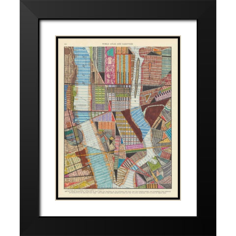 Modern Map of New York II Black Modern Wood Framed Art Print with Double Matting by Galapon, Nikki