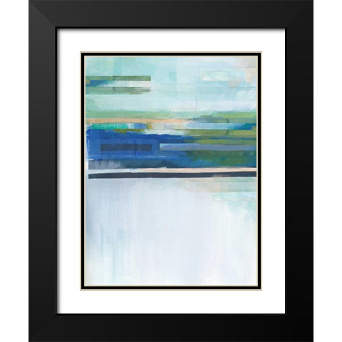 Blue Lapis Waterfall I Black Modern Wood Framed Art Print with Double Matting by Jerry, Alison