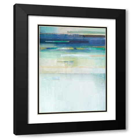 Blue Lapis Waterfall II Black Modern Wood Framed Art Print with Double Matting by Jerry, Alison