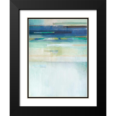 Blue Lapis Waterfall II Black Modern Wood Framed Art Print with Double Matting by Jerry, Alison