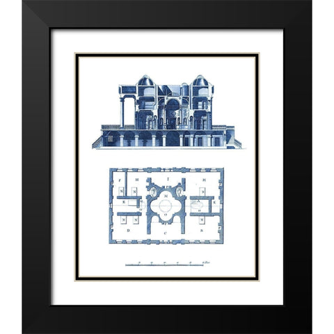 Custom Architectural Blueprint III Black Modern Wood Framed Art Print with Double Matting by George, Andrew Cook