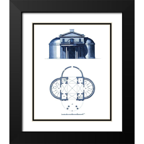Custom Architectural Blueprint IV Black Modern Wood Framed Art Print with Double Matting by George, Andrew Cook