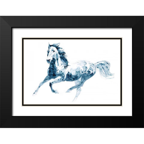 Sapphire Gallop II Black Modern Wood Framed Art Print with Double Matting by Chapman, Julie T.