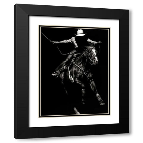 Scratchboard Rodeo III Black Modern Wood Framed Art Print with Double Matting by Chapman, Julie T.