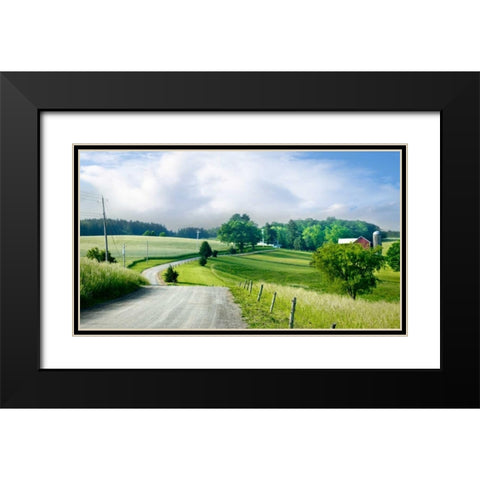 Farm and Country II Black Modern Wood Framed Art Print with Double Matting by McLoughlin, James