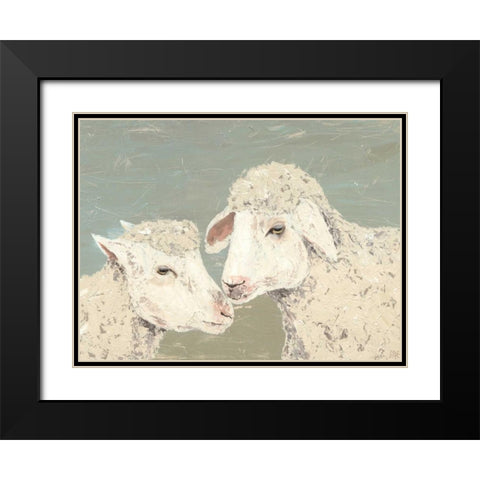 Sweet Lambs II Black Modern Wood Framed Art Print with Double Matting by Reynolds, Jade