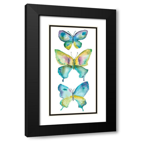 Jeweled Butterflies IV Black Modern Wood Framed Art Print with Double Matting by Zarris, Chariklia