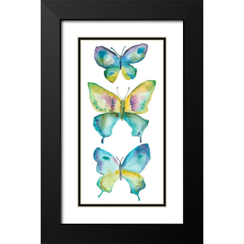 Jeweled Butterflies IV Black Modern Wood Framed Art Print with Double Matting by Zarris, Chariklia