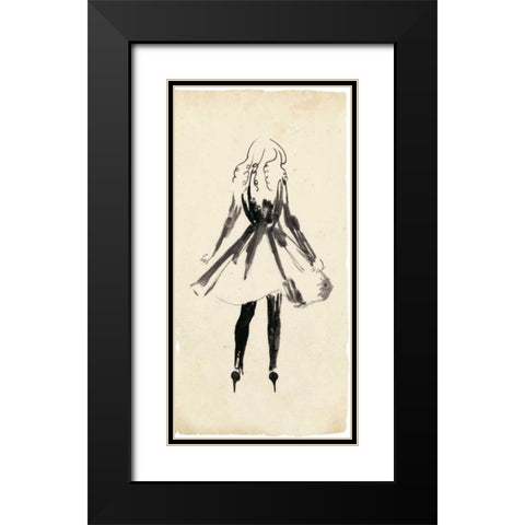 Fashion Glimpse I Black Modern Wood Framed Art Print with Double Matting by Wang, Melissa