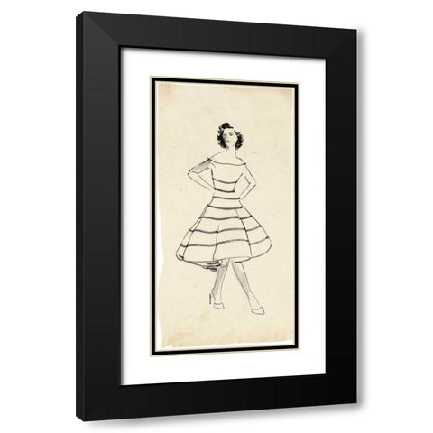 Fashion Glimpse II Black Modern Wood Framed Art Print with Double Matting by Wang, Melissa