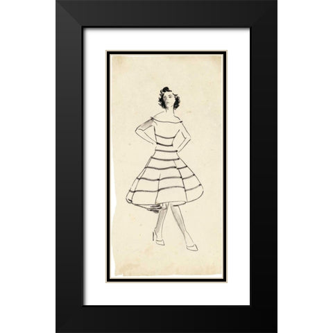 Fashion Glimpse II Black Modern Wood Framed Art Print with Double Matting by Wang, Melissa