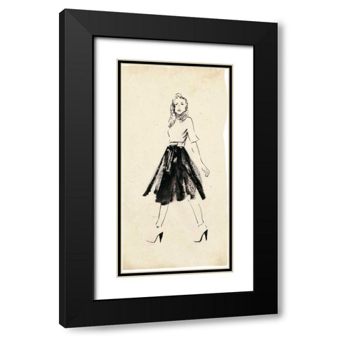 Fashion Glimpse V Black Modern Wood Framed Art Print with Double Matting by Wang, Melissa